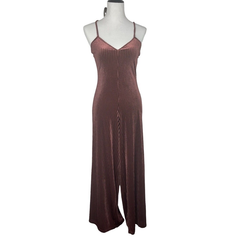 Jack By BB Dakota Wine Faux Velvet Pantsuit. Sz XS.